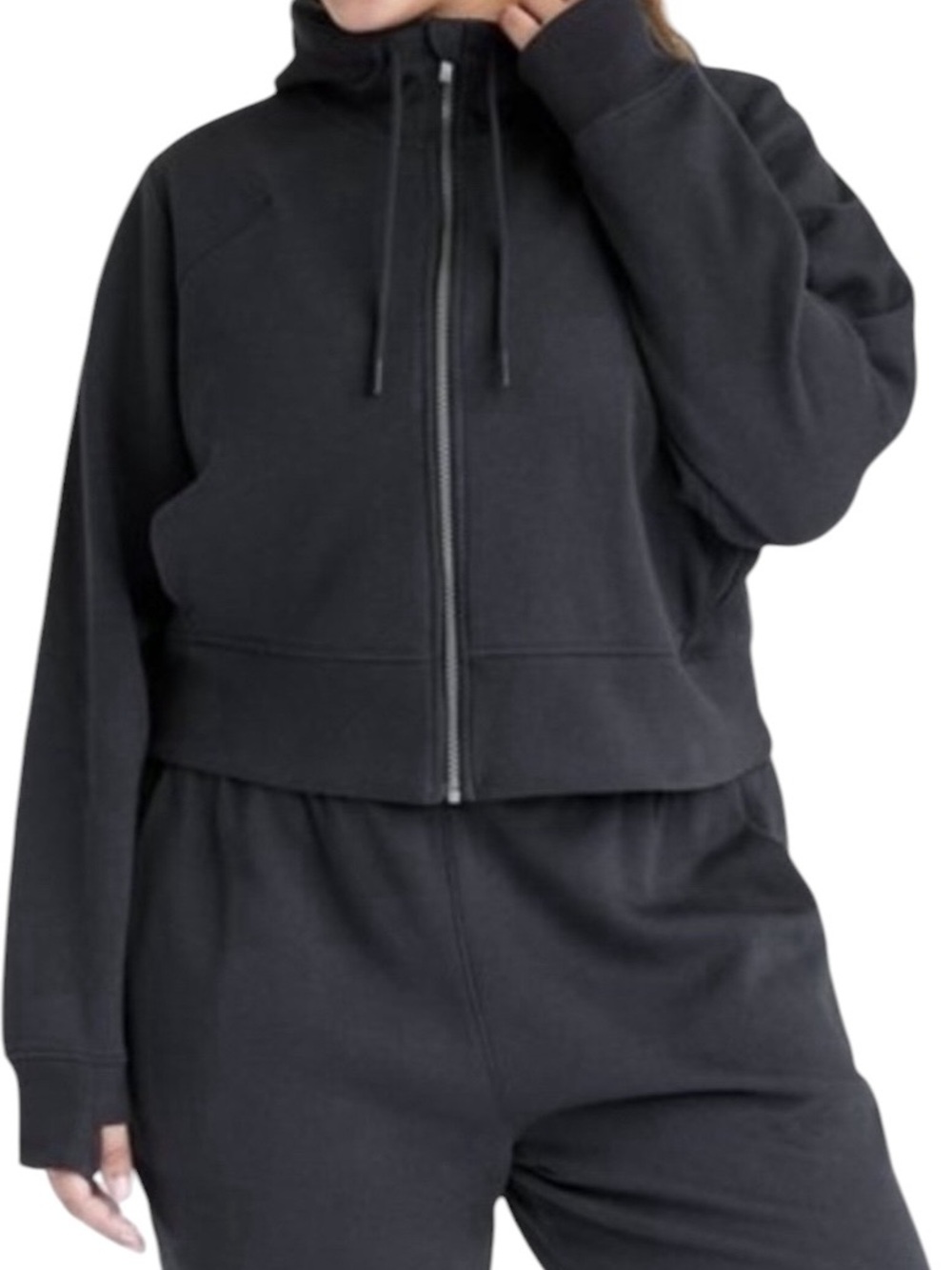 All In Motion Women's Core Fleece Full Zip Hooded‎ Sweatshirt Black Sz XXL